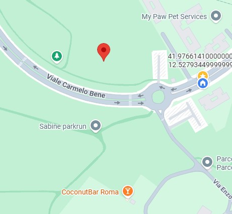 Mappa appuntamento Parco delle Sabine